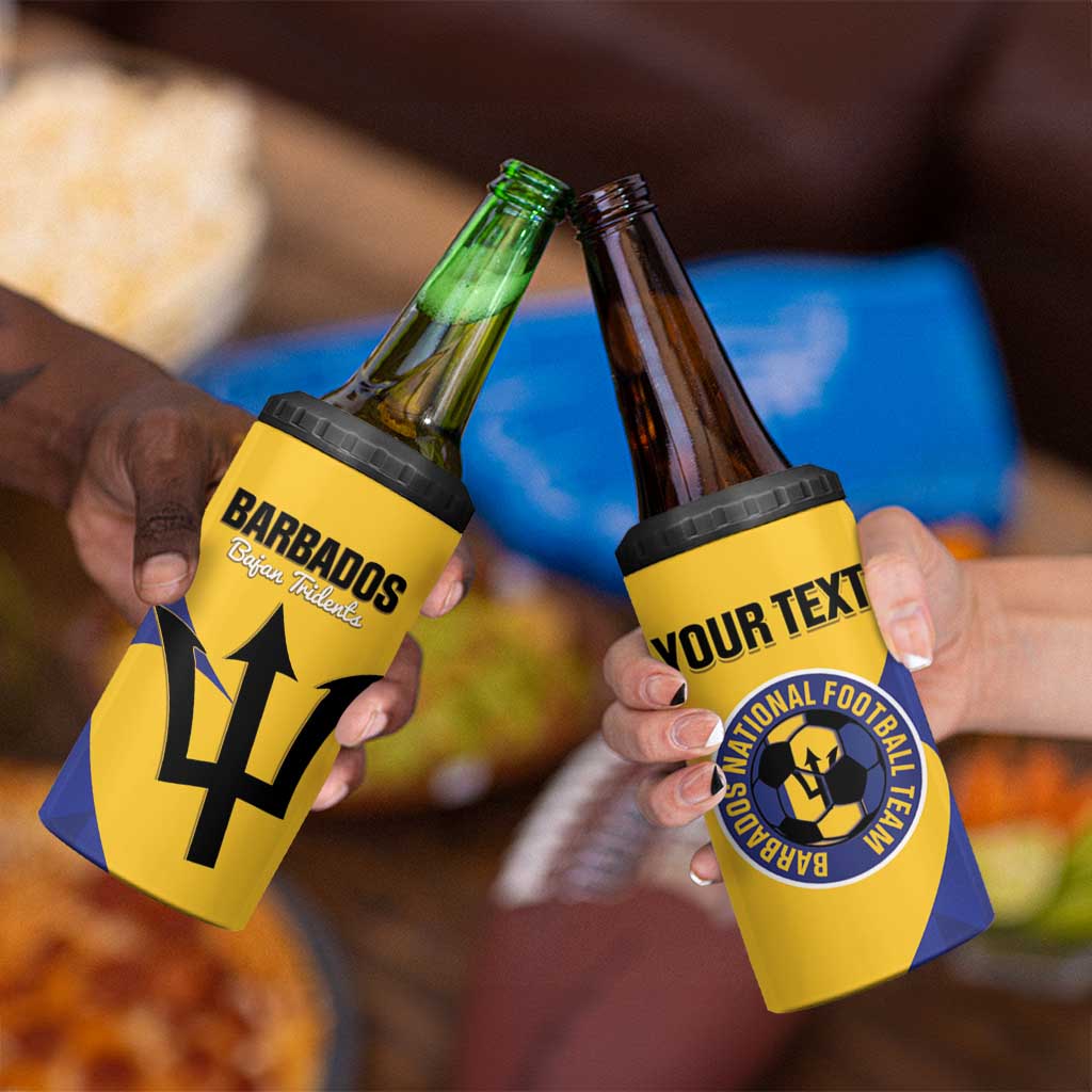 Custom Barbados Football 4 in 1 Can Cooler Tumbler Go Champions Bajan Tridents