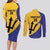 Custom Barbados Football Couples Matching Long Sleeve Bodycon Dress and Long Sleeve Button Shirt Go Champions Bajan Tridents