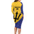 Custom Barbados Football Family Matching Long Sleeve Bodycon Dress and Hawaiian Shirt Go Champions Bajan Tridents - Wonder Print Shop