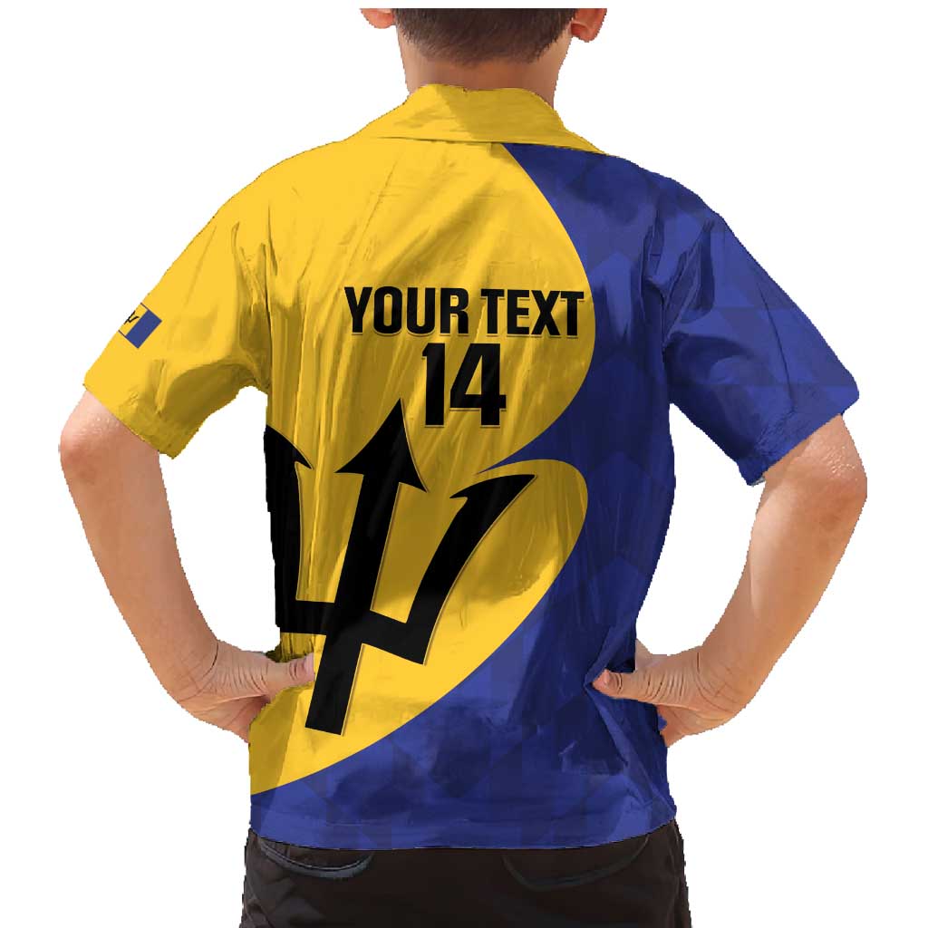 Custom Barbados Football Family Matching Mermaid Dress and Hawaiian Shirt Go Champions Bajan Tridents - Wonder Print Shop