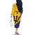 Custom Barbados Football Family Matching Off The Shoulder Long Sleeve Dress and Hawaiian Shirt Go Champions Bajan Tridents