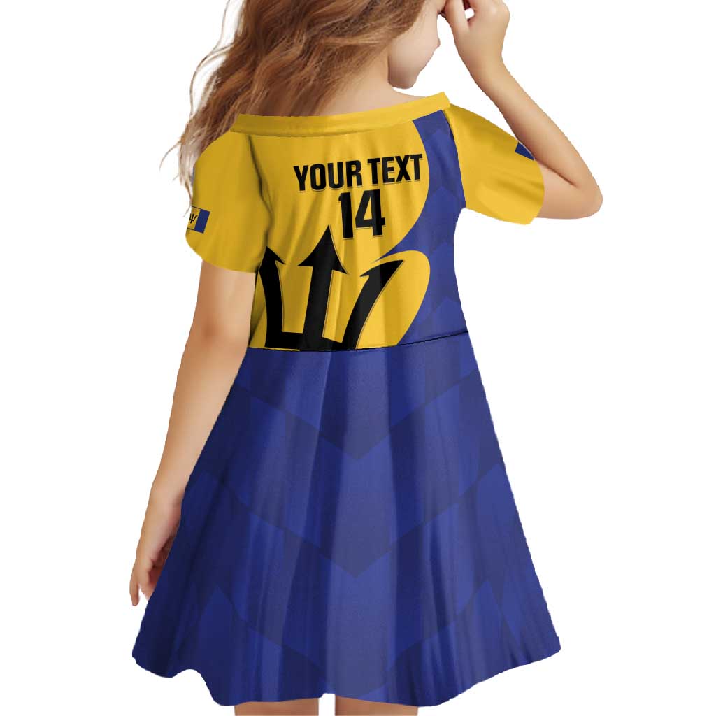 Custom Barbados Football Family Matching Off Shoulder Maxi Dress and Hawaiian Shirt Go Champions Bajan Tridents - Wonder Print Shop