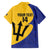 Custom Barbados Football Family Matching Off Shoulder Maxi Dress and Hawaiian Shirt Go Champions Bajan Tridents - Wonder Print Shop