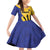 Custom Barbados Football Family Matching Off Shoulder Short Dress and Hawaiian Shirt Go Champions Bajan Tridents - Wonder Print Shop