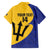 Custom Barbados Football Family Matching Short Sleeve Bodycon Dress and Hawaiian Shirt Go Champions Bajan Tridents - Wonder Print Shop