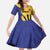 Custom Barbados Football Family Matching Summer Maxi Dress and Hawaiian Shirt Go Champions Bajan Tridents - Wonder Print Shop