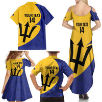 Custom Barbados Football Family Matching Summer Maxi Dress and Hawaiian Shirt Go Champions Bajan Tridents - Wonder Print Shop