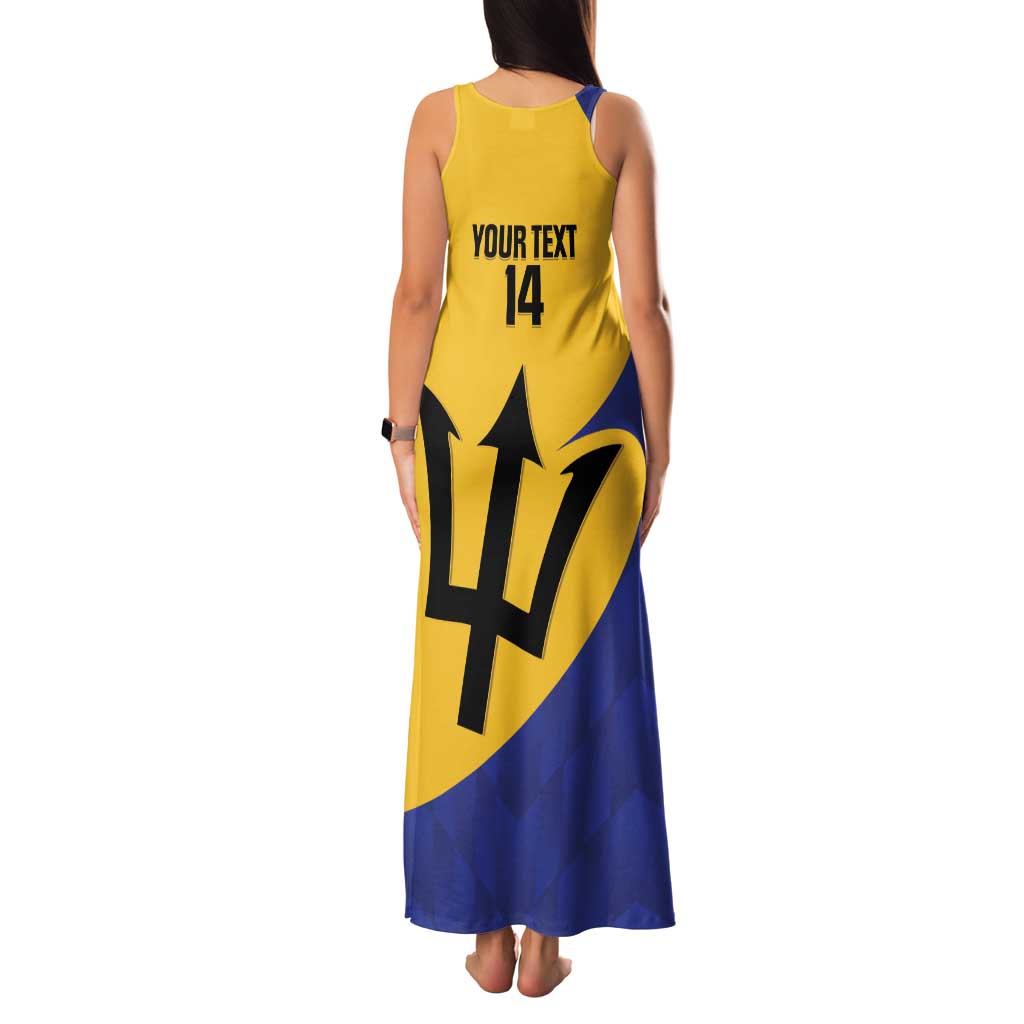 Custom Barbados Football Family Matching Tank Maxi Dress and Hawaiian Shirt Go Champions Bajan Tridents - Wonder Print Shop