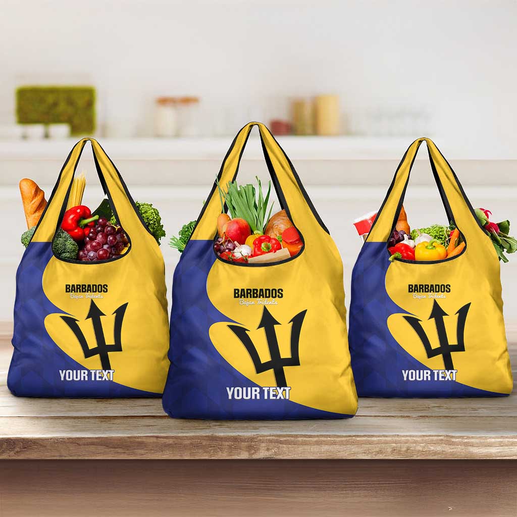 Custom Barbados Football Grocery Bag Go Champions Bajan Tridents