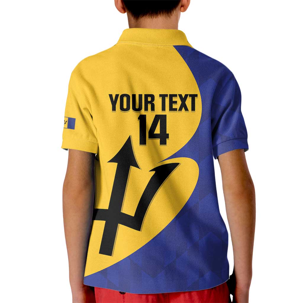 Custom Barbados Football Kid Polo Shirt Go Champions Bajan Tridents - Wonder Print Shop