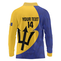 Custom Barbados Football Long Sleeve Polo Shirt Go Champions Bajan Tridents - Wonder Print Shop