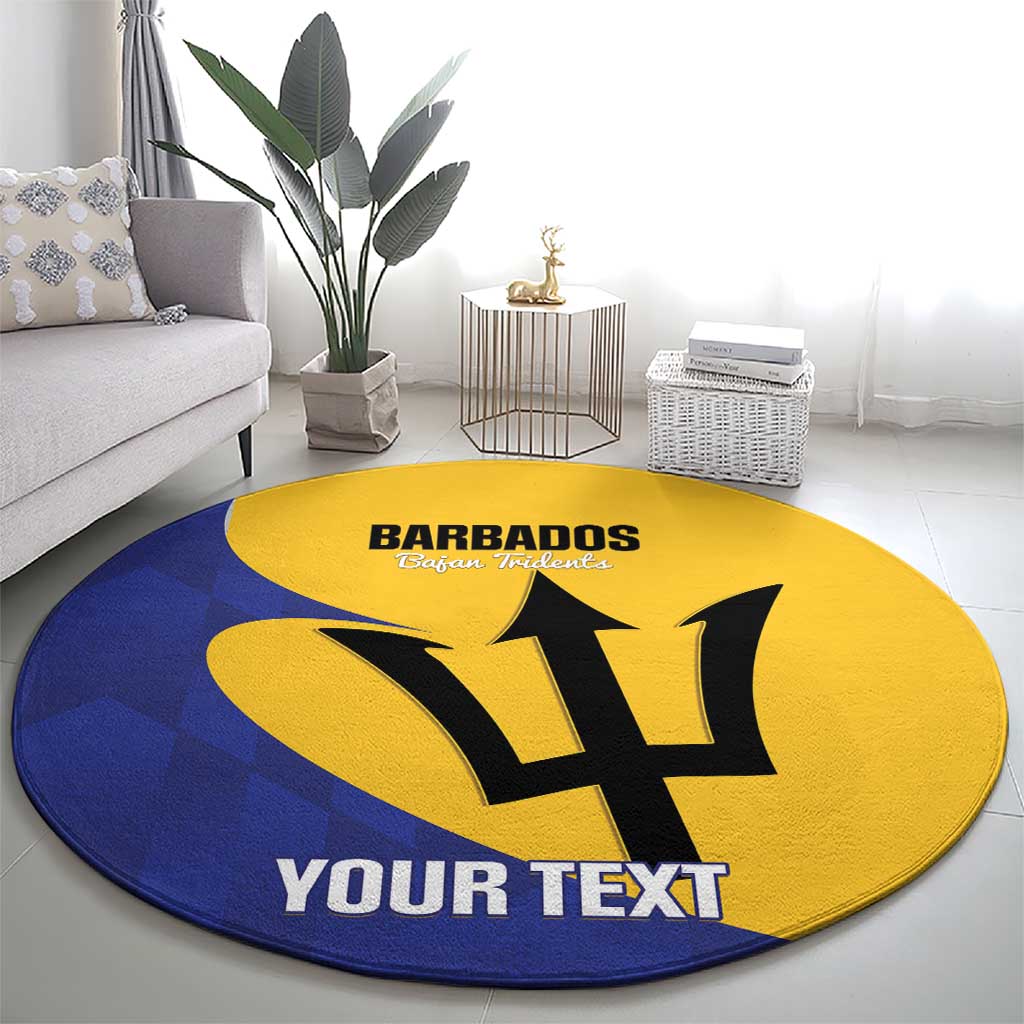 Custom Barbados Football Round Carpet Go Champions Bajan Tridents - Wonder Print Shop