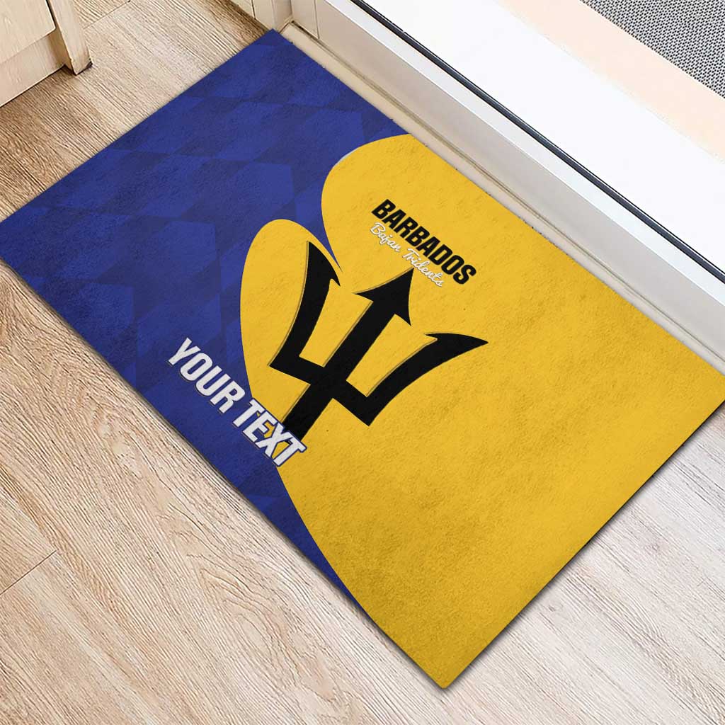 Custom Barbados Football Rubber Doormat Go Champions Bajan Tridents - Wonder Print Shop