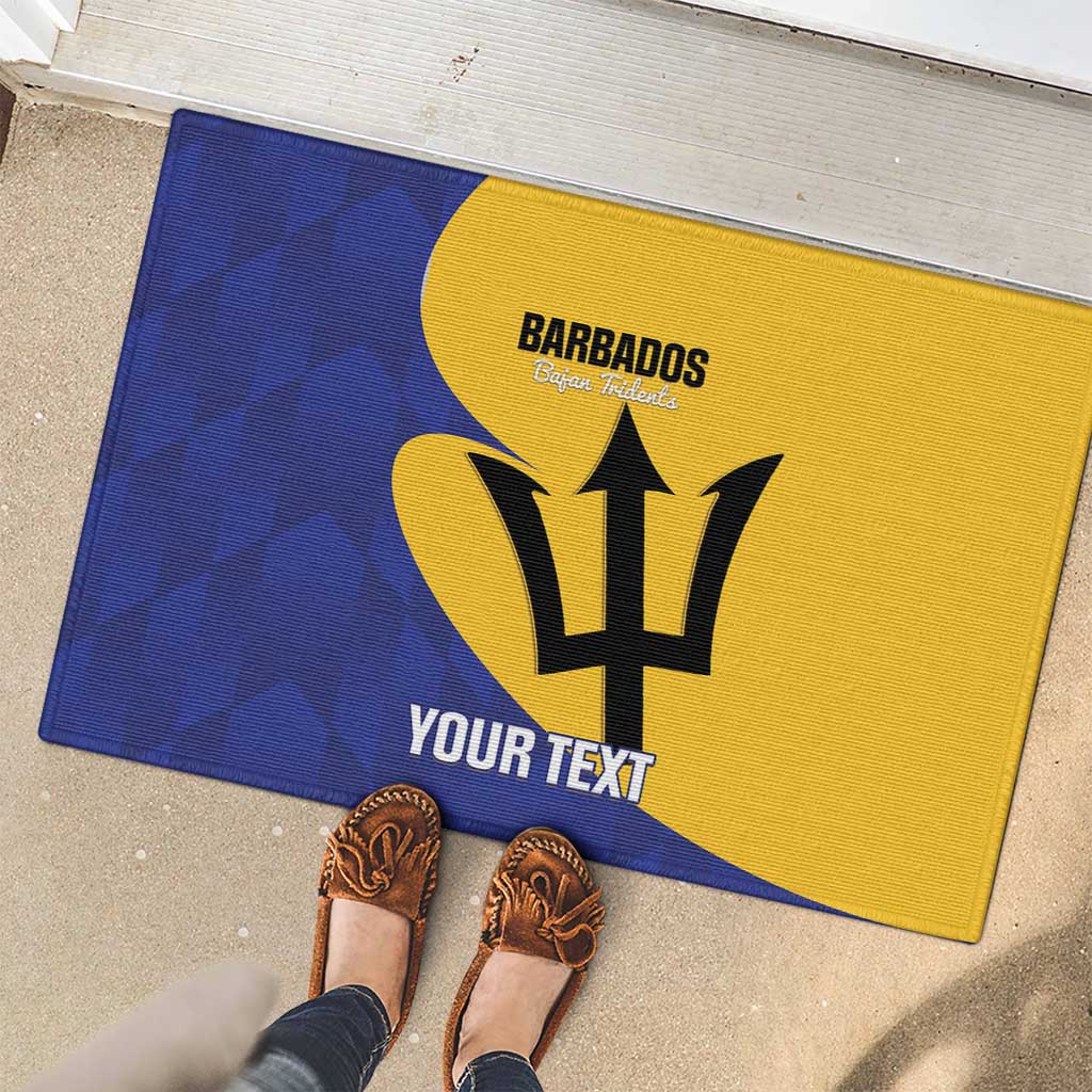 Custom Barbados Football Rubber Doormat Go Champions Bajan Tridents - Wonder Print Shop