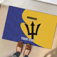 Custom Barbados Football Rubber Doormat Go Champions Bajan Tridents - Wonder Print Shop