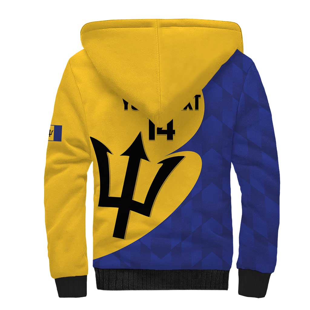 Custom Barbados Football Sherpa Hoodie Go Champions Bajan Tridents - Wonder Print Shop