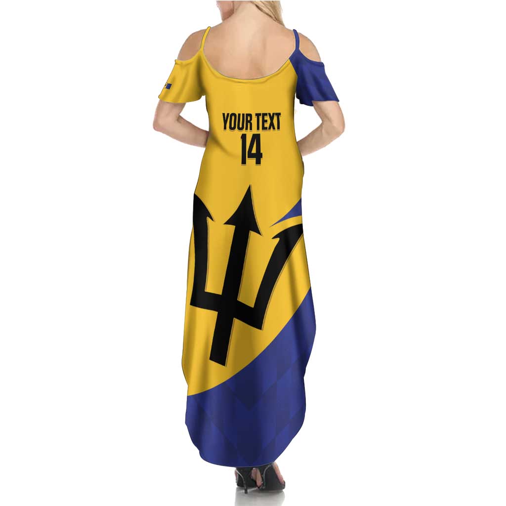 Custom Barbados Football Summer Maxi Dress Go Champions Bajan Tridents - Wonder Print Shop