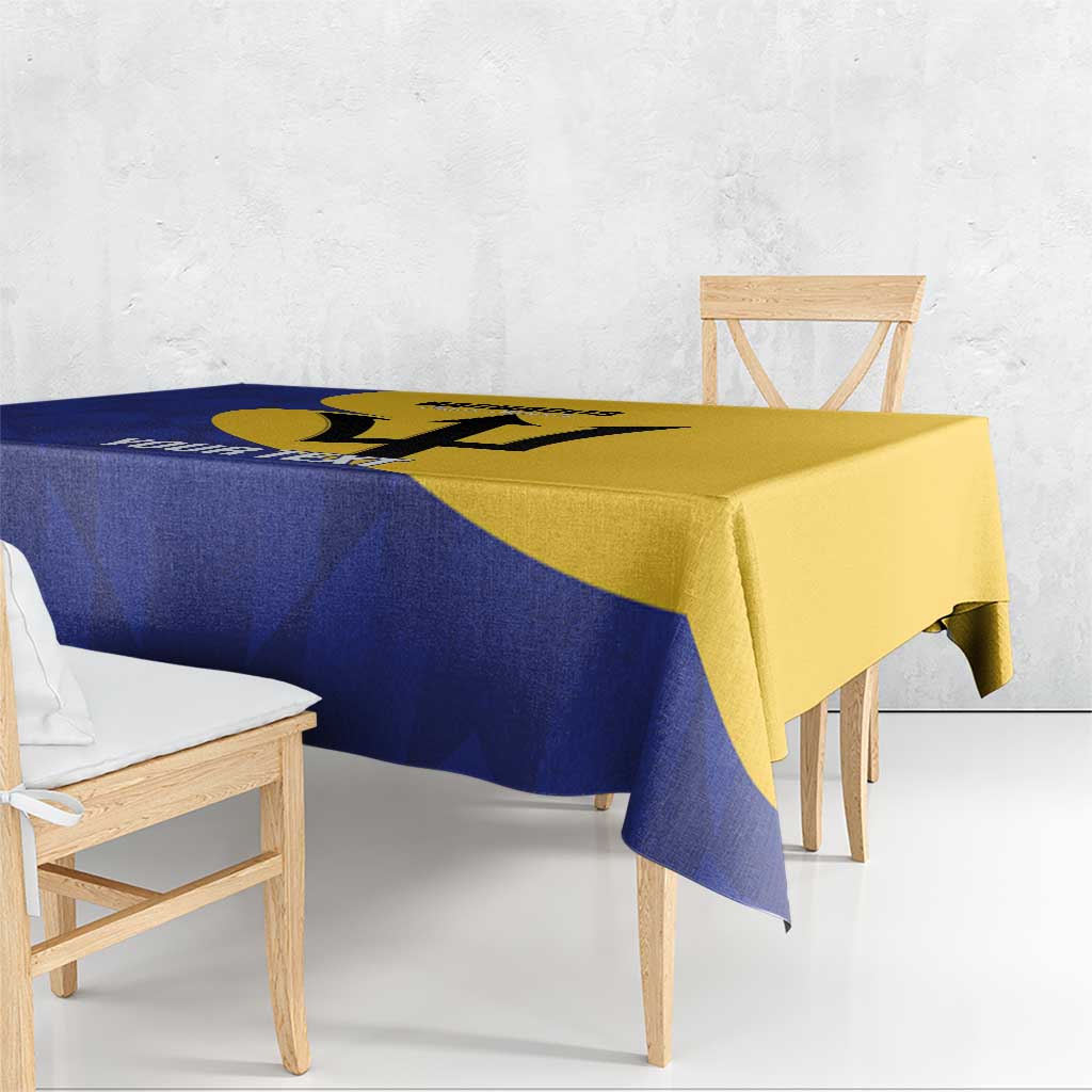 Custom Barbados Football Tablecloth Go Champions Bajan Tridents - Wonder Print Shop