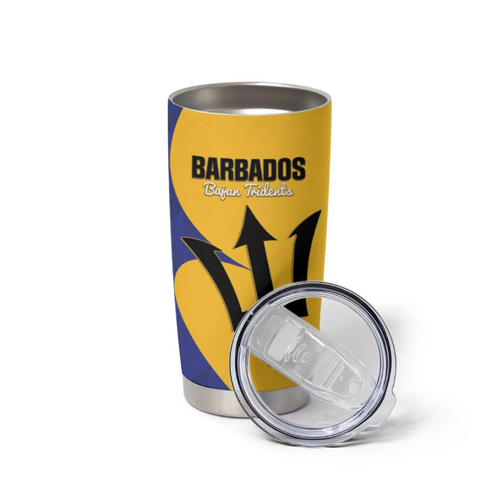 Custom Barbados Football Tumbler Cup Go Champions Bajan Tridents - Wonder Print Shop