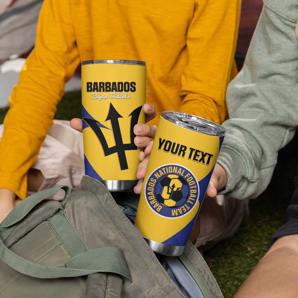 Custom Barbados Football Tumbler Cup Go Champions Bajan Tridents - Wonder Print Shop