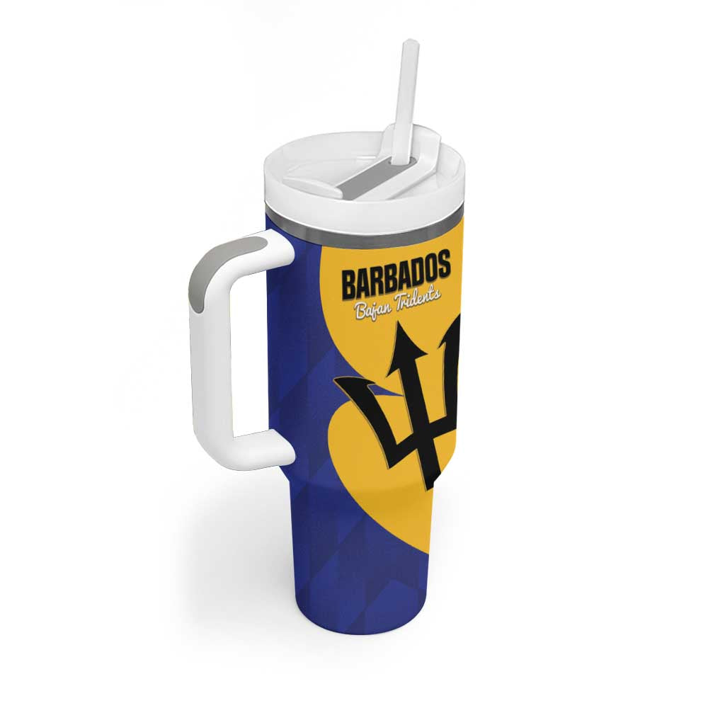 Custom Barbados Football Tumbler With Handle Go Champions Bajan Tridents - Wonder Print Shop