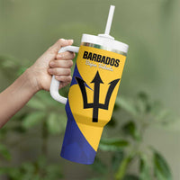 Custom Barbados Football Tumbler With Handle Go Champions Bajan Tridents - Wonder Print Shop