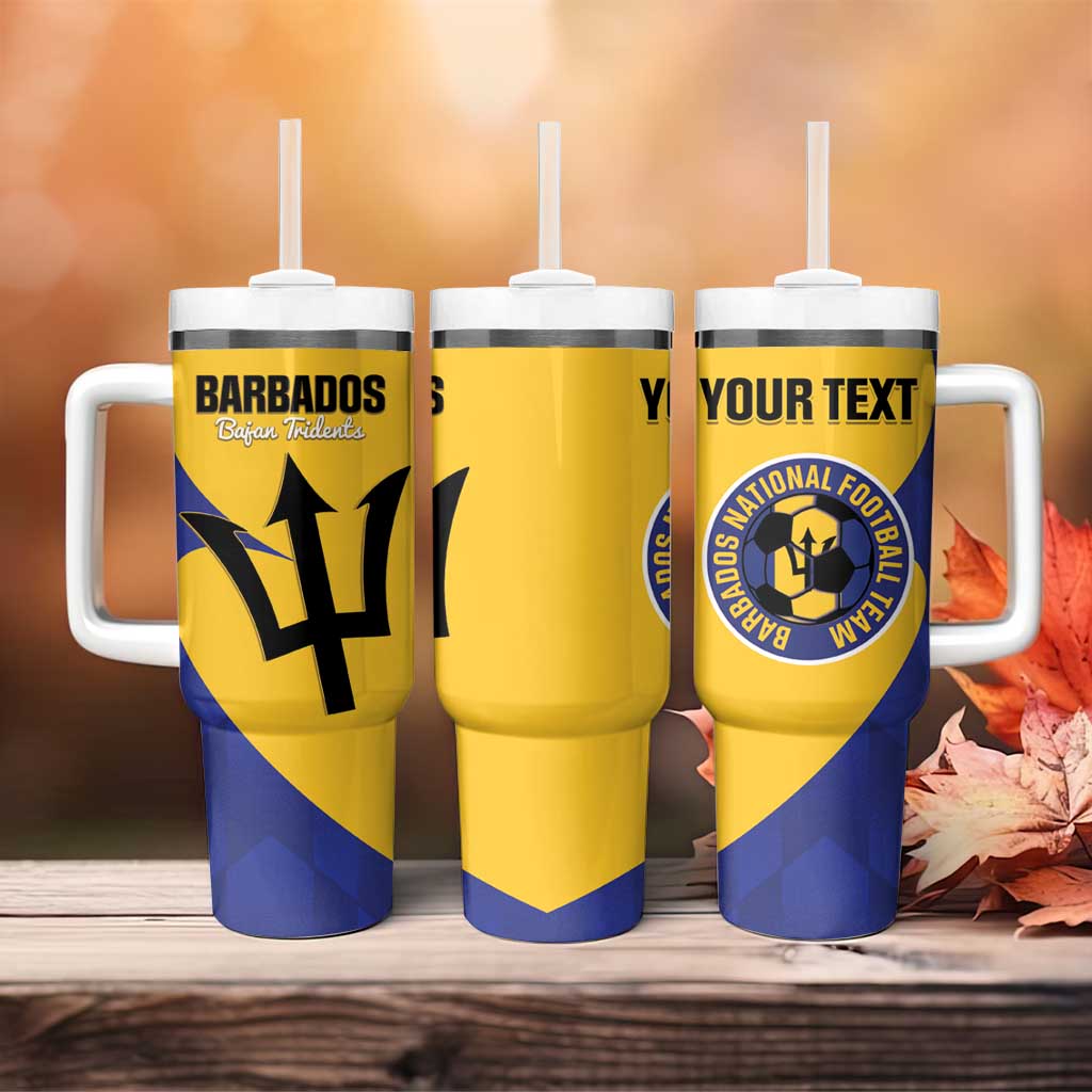 Custom Barbados Football Tumbler With Handle Go Champions Bajan Tridents - Wonder Print Shop