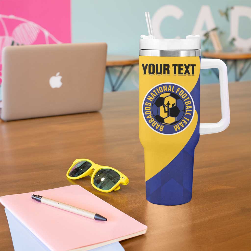 Custom Barbados Football Tumbler With Handle Go Champions Bajan Tridents - Wonder Print Shop