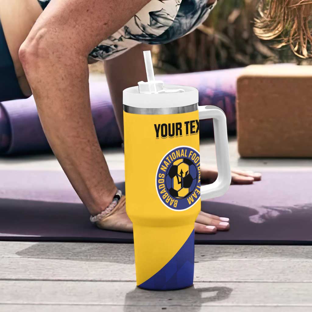 Custom Barbados Football Tumbler With Handle Go Champions Bajan Tridents - Wonder Print Shop
