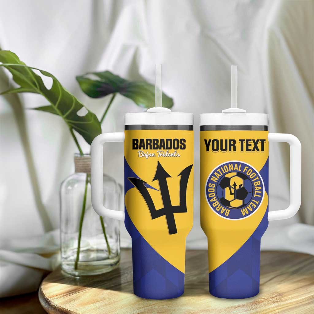 Custom Barbados Football Tumbler With Handle Go Champions Bajan Tridents - Wonder Print Shop