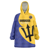 Custom Barbados Football Wearable Blanket Hoodie Go Champions Bajan Tridents - Wonder Print Shop