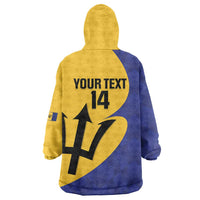 Custom Barbados Football Wearable Blanket Hoodie Go Champions Bajan Tridents - Wonder Print Shop