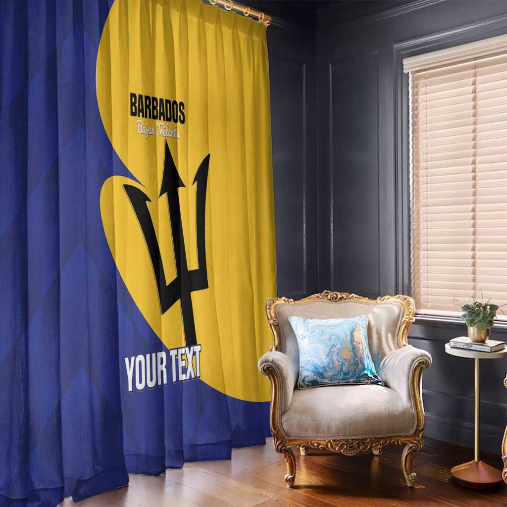Custom Barbados Football Window Curtain Go Champions Bajan Tridents - Wonder Print Shop