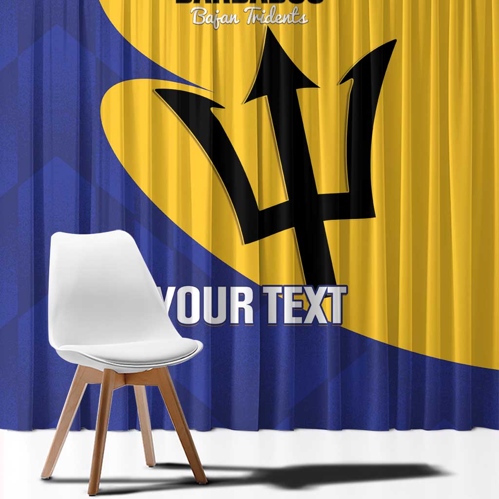Custom Barbados Football Window Curtain Go Champions Bajan Tridents - Wonder Print Shop