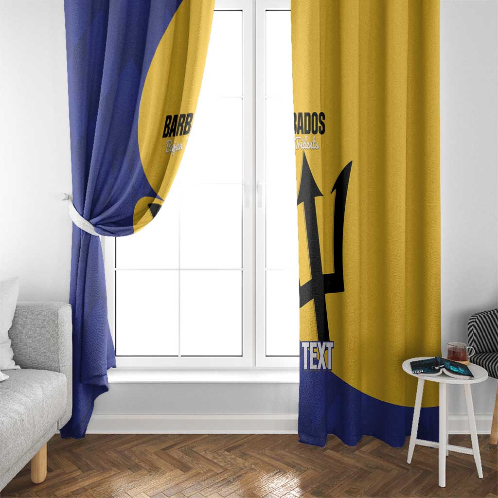 Custom Barbados Football Window Curtain Go Champions Bajan Tridents - Wonder Print Shop