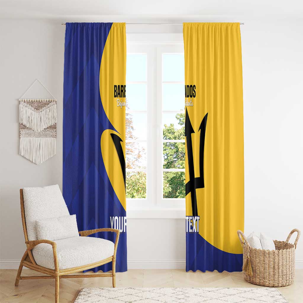 Custom Barbados Football Window Curtain Go Champions Bajan Tridents - Wonder Print Shop