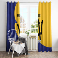 Custom Barbados Football Window Curtain Go Champions Bajan Tridents - Wonder Print Shop