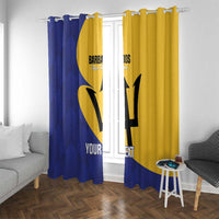 Custom Barbados Football Window Curtain Go Champions Bajan Tridents - Wonder Print Shop
