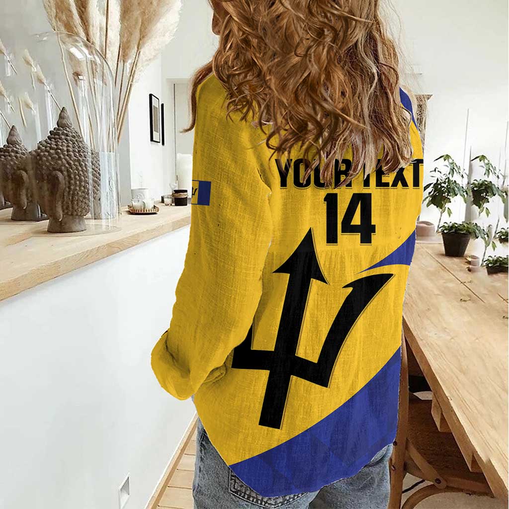 Custom Barbados Football Women Casual Shirt Go Champions Bajan Tridents - Wonder Print Shop