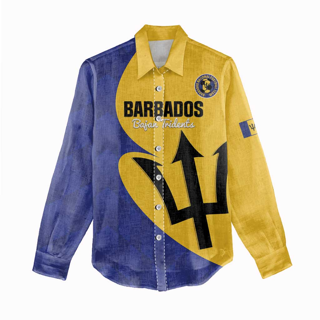 Custom Barbados Football Women Casual Shirt Go Champions Bajan Tridents - Wonder Print Shop