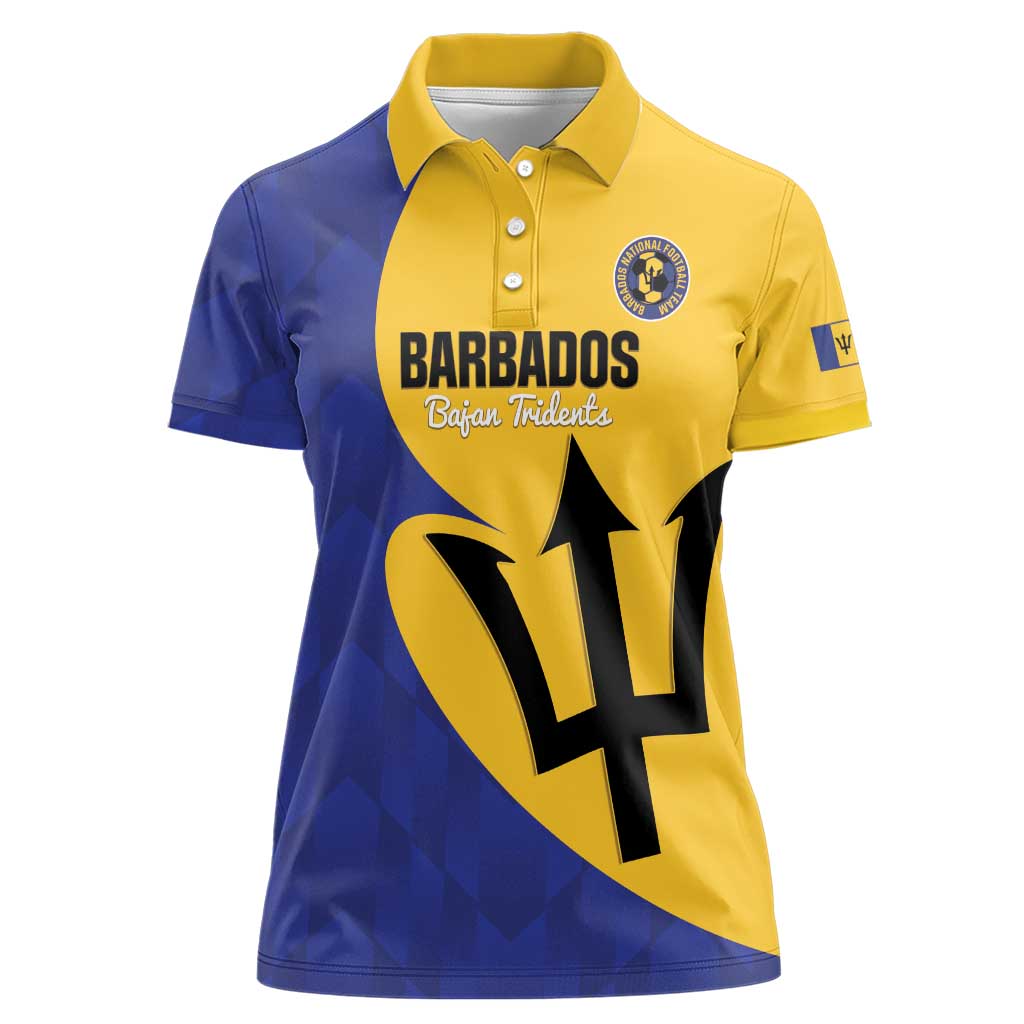 Custom Barbados Football Women Polo Shirt Go Champions Bajan Tridents - Wonder Print Shop