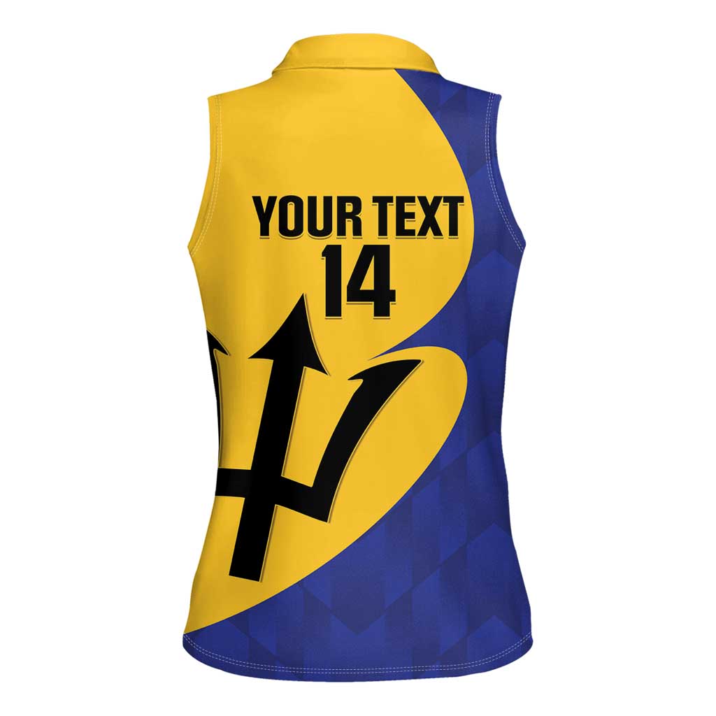 Custom Barbados Football Women Sleeveless Polo Shirt Go Champions Bajan Tridents - Wonder Print Shop