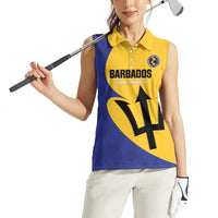 Custom Barbados Football Women Sleeveless Polo Shirt Go Champions Bajan Tridents - Wonder Print Shop