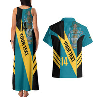 Custom Bahamas Football Couples Matching Tank Maxi Dress and Hawaiian Shirt Go Bahamian Slayersz