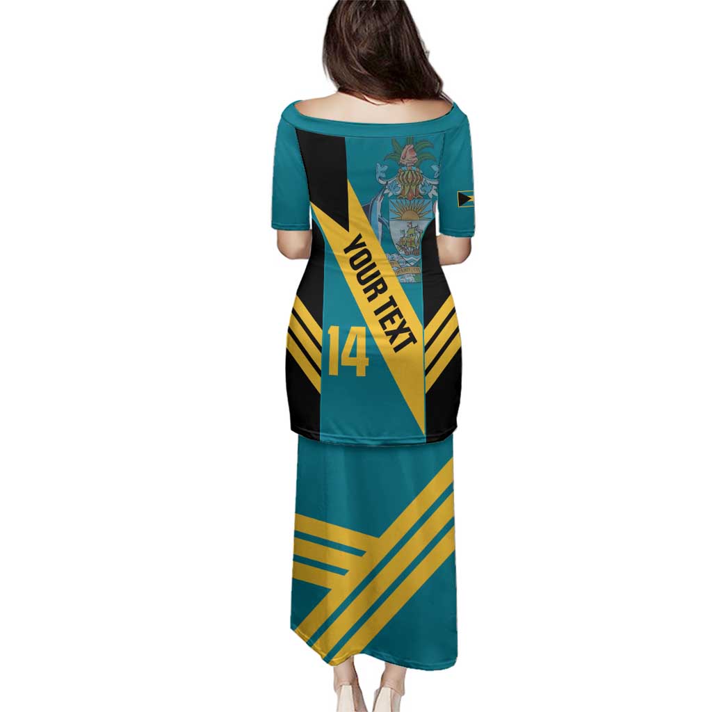 Custom Bahamas Football Family Matching Puletasi and Hawaiian Shirt Go Bahamian Slayersz