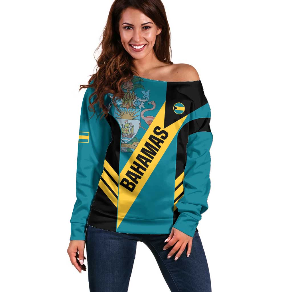 Custom Bahamas Football Off Shoulder Sweater Go Bahamian Slayersz - Wonder Print Shop