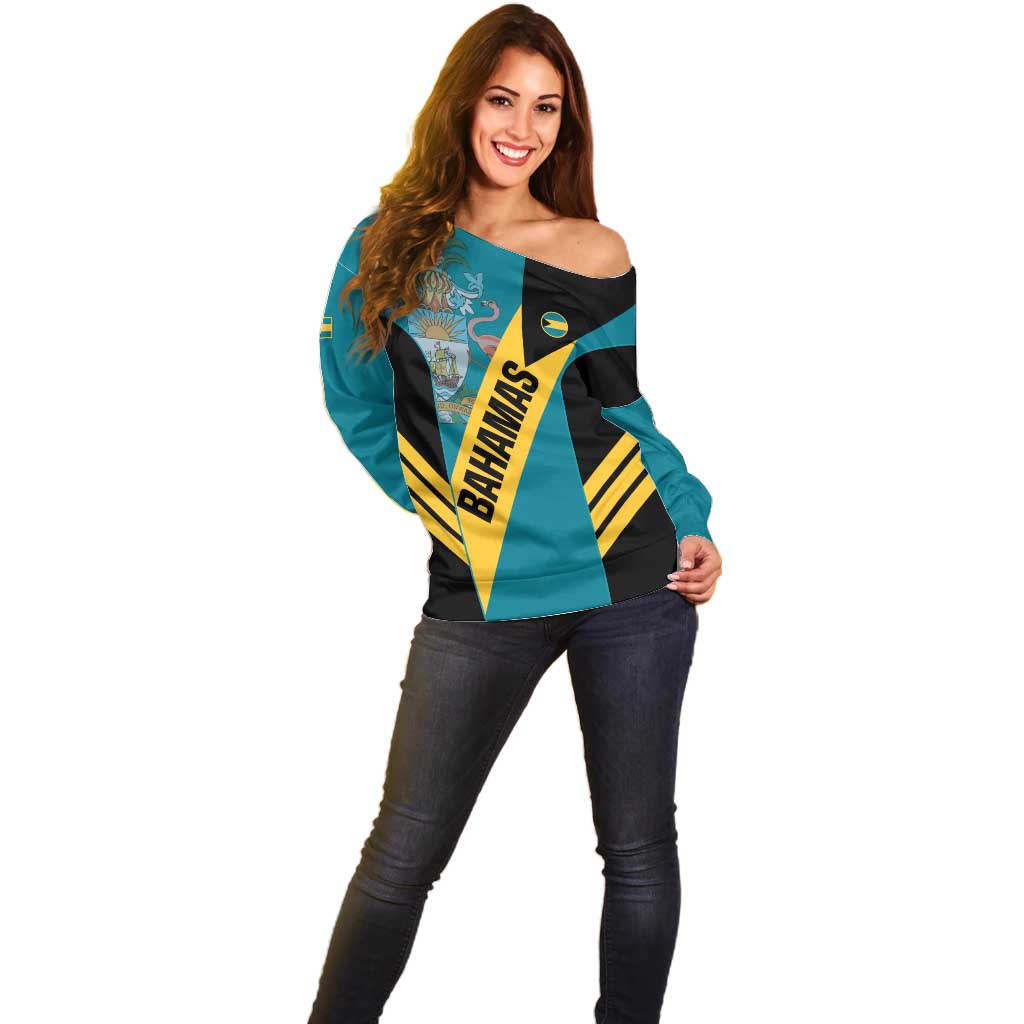 Custom Bahamas Football Off Shoulder Sweater Go Bahamian Slayersz - Wonder Print Shop