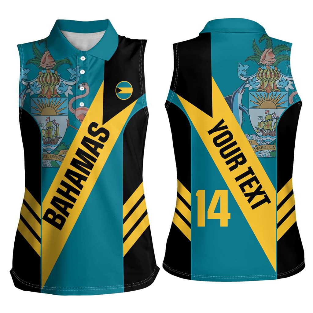 Custom Bahamas Football Women Sleeveless Polo Shirt Go Bahamian Slayersz - Wonder Print Shop
