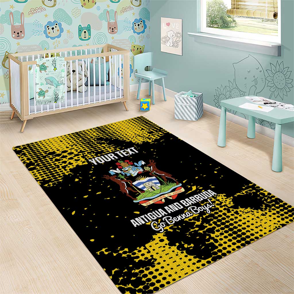 Custom Antigua and Barbuda Football Area Rug Go Benna Boys