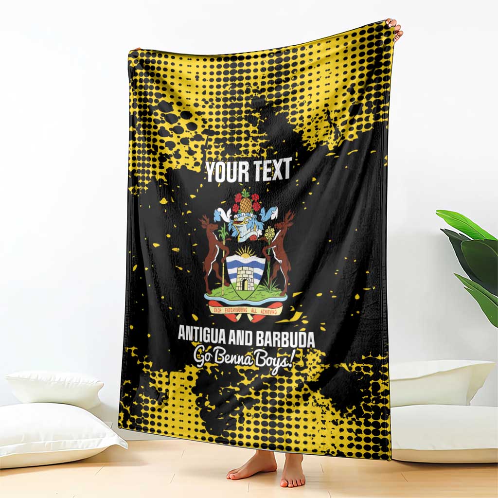 Custom Antigua and Barbuda Football Blanket Go Benna Boys
